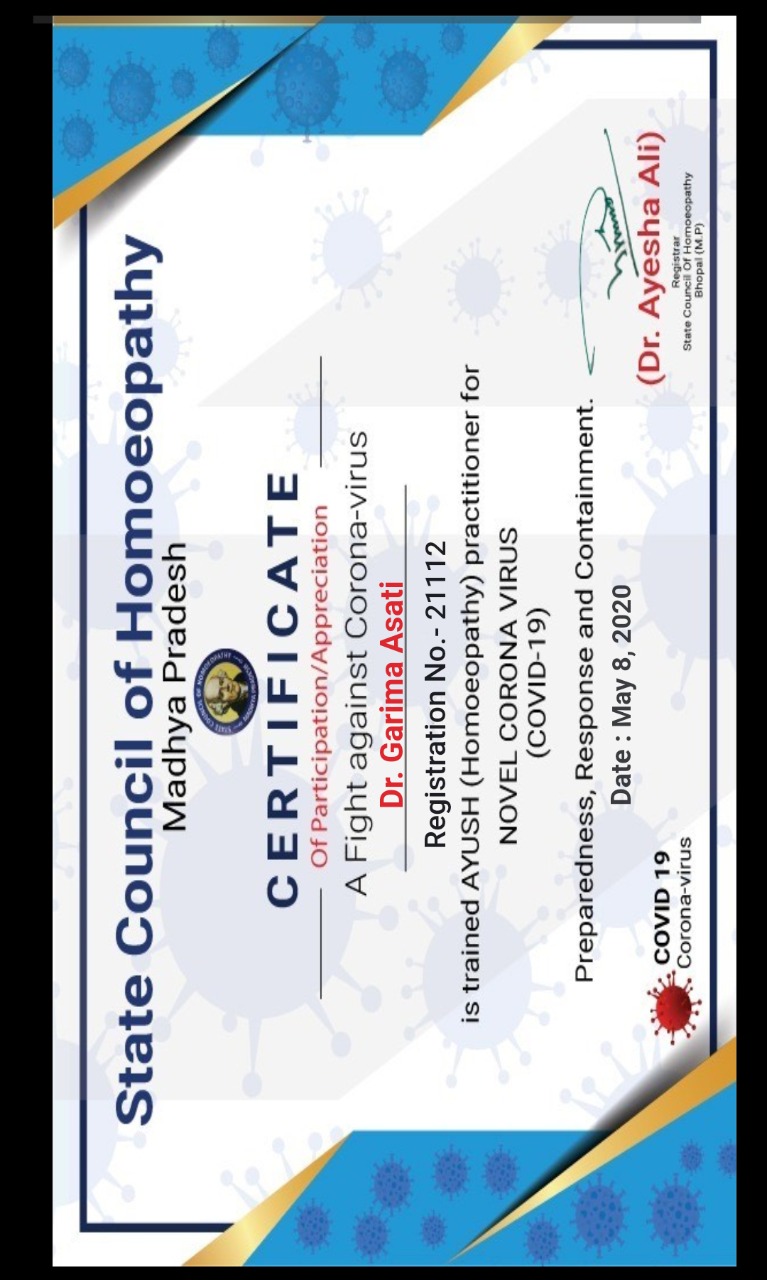 Certificate of Appreciation - A Fight Against Corona-Virus