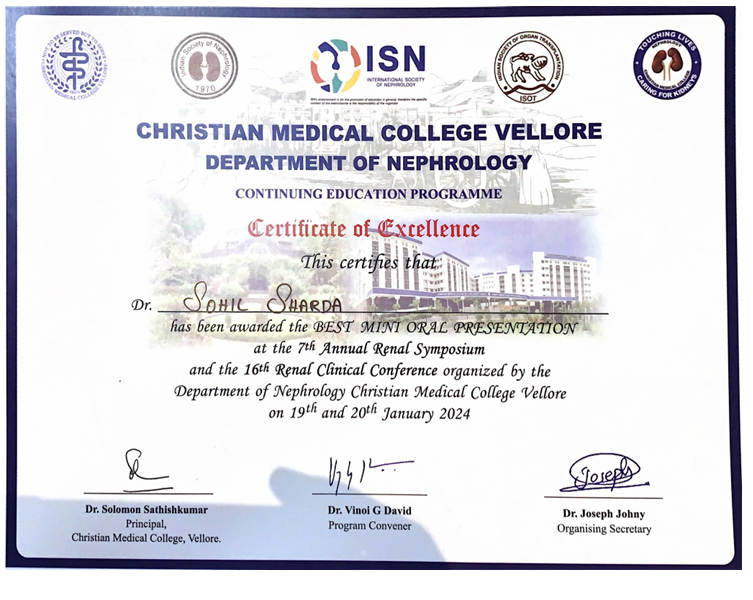 Certificate of Excellence