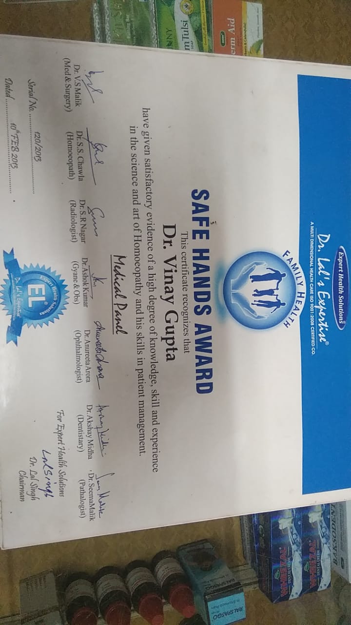 SAFE HANDS AWARD